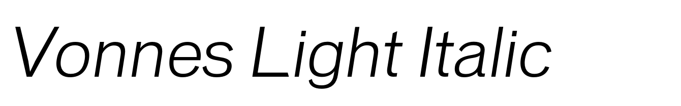 Vonnes Light Italic
